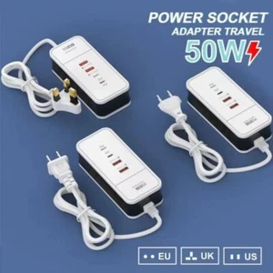 Total 50W Multiport USB Hub Adapter Power Socket for iPhone/Xiaomi/Samsung - Photo 1 sur 11
