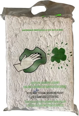 EDIS CLEAN Stracci Bianchi per Pulizia Pezzame 100% Cotone Sanificato Confezione 3,5kg