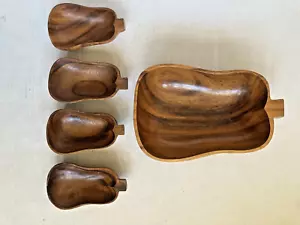Handarbeit Holz Kürbis Schüssel/Schüssel 5er Set Made in Philippines - Bild 1 von 4