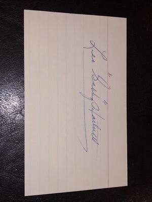 GABBY HARTNETT JSA SIGNED INDEX CARD FULL AUTOGRAPHED HOF CHICAGO CUBS SHARP - Image 1 of 3