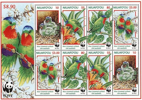 Tonga Niuafo’ou #SGMS274 MNH M/S 1998 Lorikeet Parrot Vini australis [205a] Cover
