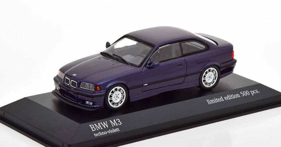 BMW M3 E36 1992 TECHNO VIOLETT MINICHAMPS 943022305 1/43 VIOLET METAL 500 PIECES - Photo 1/4