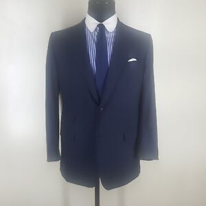 TINCATI Milano Bespoke Blue Suit  2 Btn Side Vents  4 Season WoolL 44 Reg Portly