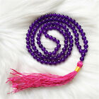 6mm Purple Jade Gemstone 108 Beads Tassel mala Necklace Reiki Lucky Wristband