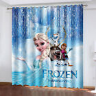 Frozen Anna Elsa Ready Made Pair Thick Thermal Blackout Curtains Ring Top Eyelet