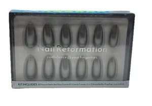 Nail Reformation 30 Press-On Nails Vegan Silver With Accessories Brand New - Picture 1 of 8