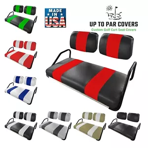 Club Car Pre 2000 Replacement Golf Cart Seat Cover Set (2 Stripe) - Picture 1 of 21