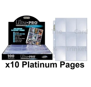 10 tarjetas estándar Ultra PRO 9 bolsillos carpeta platino páginas Pokémon AFL Sin precio base Magic The Gathering - Imagen 1 de 6