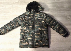 Diesel Boy's Size 12 Green Camo Winter Puffer Jacket Removable Hood NEW - Picture 1 of 3