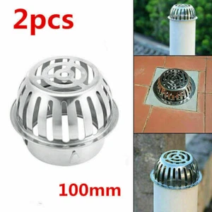 2x Laubfanggitter Dachrinnensieb Laubschutz Dachrinne Regenrinne 100 mm Fallrohr - Bild 1 von 7