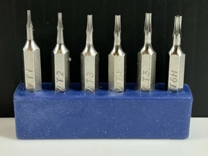 Micro Torx Driver Bits Set T1,T2,T3,T4,T5,TR6/T6H Security Torque Star Repair US - Picture 1 of 5