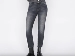 Frame Le High Straight Jean Black Oak Wash Ankle Length Womens 26 - Picture 1 of 16