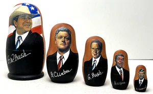 De colección. Muñeca de anidación presidentes de Estados Unidos - 5 piezas - GW Bush, Clinton, Bush, Reagan, Kennedy - Imagen 1 de 19