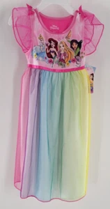 Disney Princess Nightgown Sleepwear Girl's 2T Pink Cinderella Ariel Rapunzel New - Picture 1 of 3