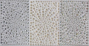 Mixed Diamante Stick on Self Adhesive Gems 2, 3, 4 & 5mm Ivory/Clear/Iridescent - Picture 1 of 5