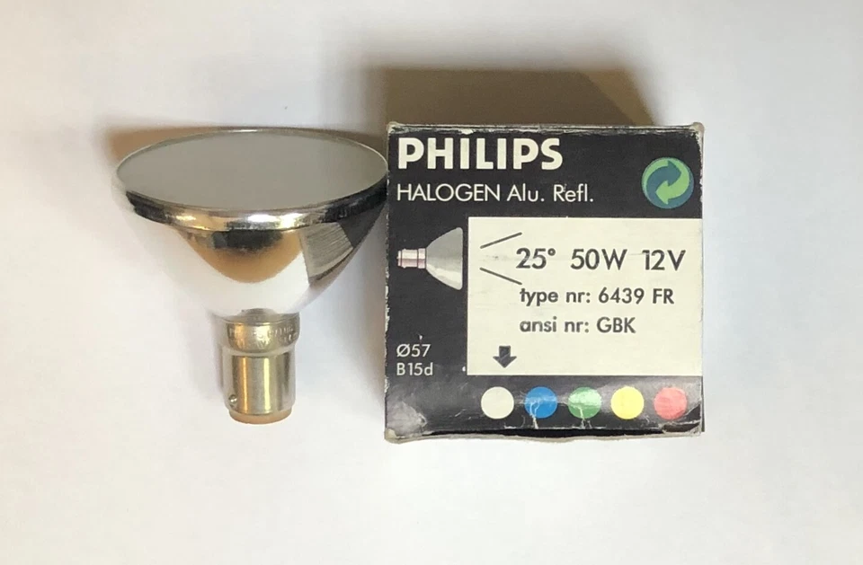 PHILIPS ALULINE HALOGENLAMPE REFLECTOR MATT B15d 12V 50W 25° 6439 FR TOBIAS GRAU - Bild 1 von 1