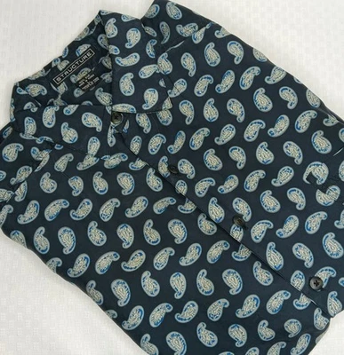 Structure Men's Size Large 100% Silk Short Sleeve Button Shirt Paisley SOFT! - Image 1 of 4