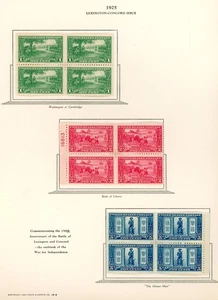 U.S. STAMP ~ LEXINGTON - CONCORD ~ SC. 617-619 BLKS. OF 4 LOT ~ MINT HINGED - Picture 1 of 1