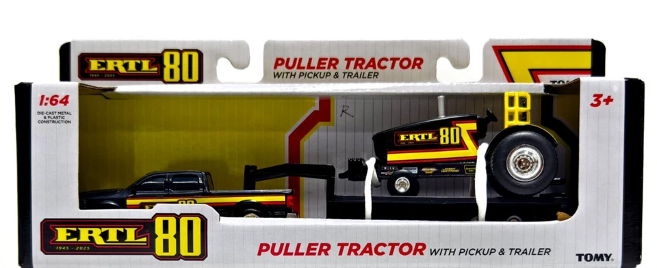 1/64 ERTL 80th Anniversary Pulling Tractor with Pickup Truck & Trailer 16516 New - Image 1 of 1