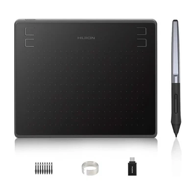 HUION HS64 Grafiktablett, 4 Express-Tasten, 8192 Druckempfindlicher Stift, 6,3 - Bild 1 von 4