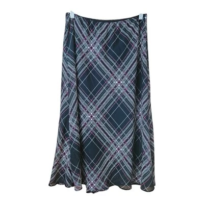 Cato Y2K Midi Skirt Womens Size Small Plaid Lined Flowy 90s Grunge Flowy - Image 1 of 4