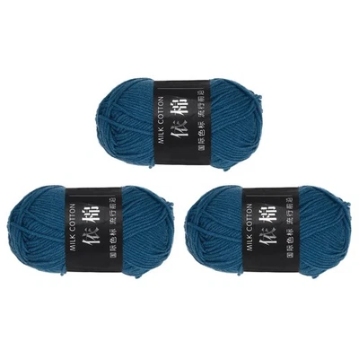 3Pcs Cotton Yarn Knitting Yarn Crochet Yarn (87.5Yard x 2.5mm, Navy Blue) Foto 1 de 4