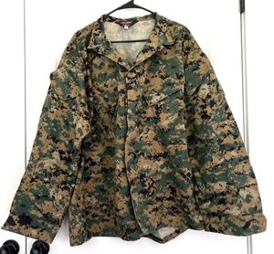 TRU-SPEC Woodland Digital Military Combat Uniform Tactical Camo Jacket 2 XL VG - Picture 1 of 4