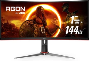 AOC 32" CU34G2X WQHD VA 144Hz Curved UltraWide Gaming Monitor Pre-Owned - Picture 1 of 10