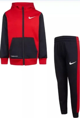 Nike Niños Preescolar Niños Therma-FIT 2 Piezas Conjunto Polar Cremallera Completa Sudadera con Capucha y Jogger Foto 1 de 4