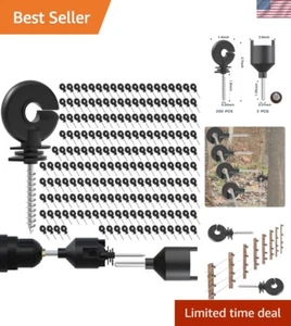 200 Pcs Black Electric Fence Insulator Screw-in Insulator Fence Ring Post Woo... - Picture 1 of 9