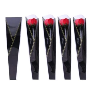 50pcs Bouquet Flower Sleeve Bags Single Rose Wrappers Plastic Packaging Bags ... - Picture 1 of 8