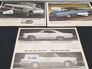 3 Vintage 1965 PONTIAC GTO ADS Original Print Ad Literature - Picture 1 of 4