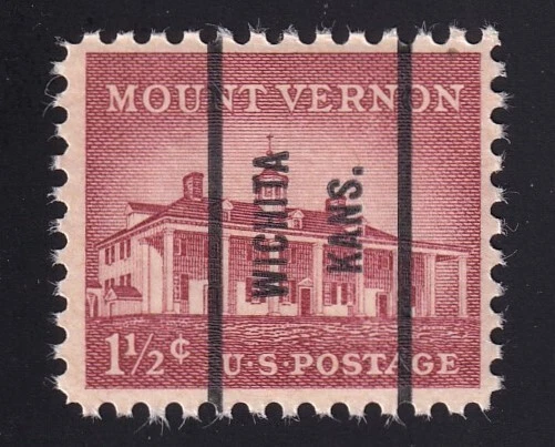 1032 Mount Vernon 1 ½ c Bureau Precancel “Wichita Kans.” PSS-71, MNH OG - Image 1 of 1