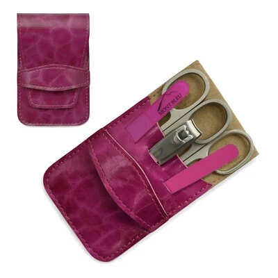 Mont Bleu 5-teiliges Maniküre-Set Kristallnagelfeile Öko-Lederetui ANNA FUCHSIA - Bild 1 von 2