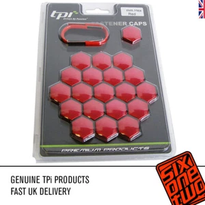 Juego de tapas de tornillos de tuerca de rueda de aleación TPi de 20 x 19 mm ROJO FORD VAUXHALL PEUGEOT - Imagen 1 de 2