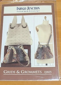 Large Purse Hobo Grommet Style Shoulder Bag Tote Sewing Pattern UNCUT Unique - Picture 1 of 2