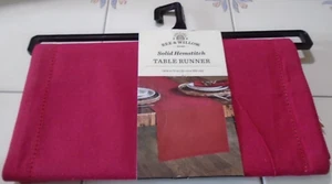Bee and Willow Home Solid Red Table Runner Hemstitch 14" x 72" NWT - Picture 1 of 11