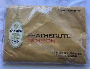 Vintage Cannon Royal Family Featherlite lenzuolo piatto completo 54x76 prima dell'orlo 81 x104 - Foto 1 di 6