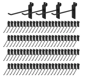 6 “ Slatwall Black Hooks, Box Of 50, Brand New. 50 Pack - Picture 1 of 3