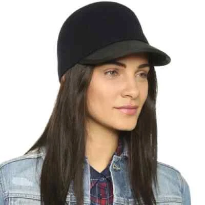 Genie by Eugenia Kim Wool Leather Alex Hat Black Women One Size - Image 1 of 4