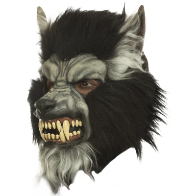 Ghoulish Productions Gray Howling Adult Latex Face Mask Horror Wolfman Halloween