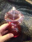 Jack in the Pulpit  Cranberry Glass Handblown Art Glass Vase: Rossi Glass