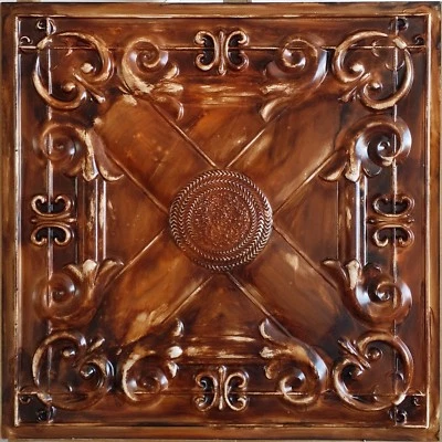 Ceiling tiles Faux tin decor saloon wall panel PL22 oil painting wood 10pcs/lot - Image 1 of 4