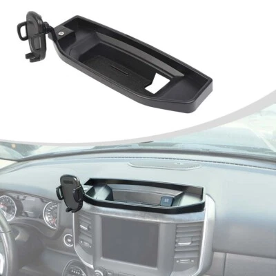 For Dodge Ram 1500 18+ Center Storage Box Mobile Phone Bracket Mount Accessories - Image 1 of 4