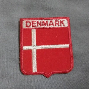 Denmark Flag Red White Velour Flag 2 3/4" Patch - Picture 1 of 2