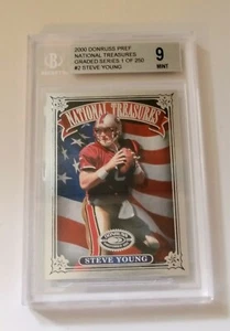 2000 Donruss Preferred Nat. Treas.Graded Series 1 / 250 Steve Young #2 (9 Mint)  - Bild 1 von 2