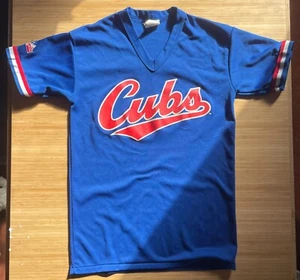 Vintage 80s Majestic Chicago Cubs Blue Pullover Baseball Jersey Mens MLB Script - Picture 1 of 7