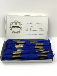 J&P Coats Deluxe 6-Strand Embroidery Floss China Blue Box of 24 (2 Dozen) New - Picture 1 of 24