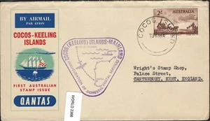 SAVOYSTAMPS-COCOS ISLAND FDC-1955-INAUGURATION OF DOMESTIC MAIL SERVICE-MAINLAND - Picture 1 of 1