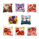 17X17 " Decorative Flower Latch Hook Kits Embroidery Pillow Case Cushion Cover